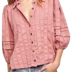 Free People Puff Sleeve Blouse